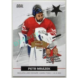 2022 Goal Cards Rozlučka Jardy Bednáře a Marka Tomici #36 Petr Mrázek Expo Gold 1of3