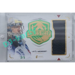 2021/22 Legendary Cards SAVES HELP MEMORABILIA SERIES #SHM-13 Matěj Machovský Memorabilia Emerald 3/5