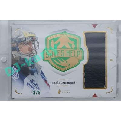 2021/22 Legendary Cards SAVES HELP MEMORABILIA SERIES #SHM-13 Matěj Machovský Memorabilia Emerald 3/5