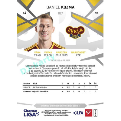2024/25 Sportzoo Chance Liga 1. série #187 Daniel Kozma