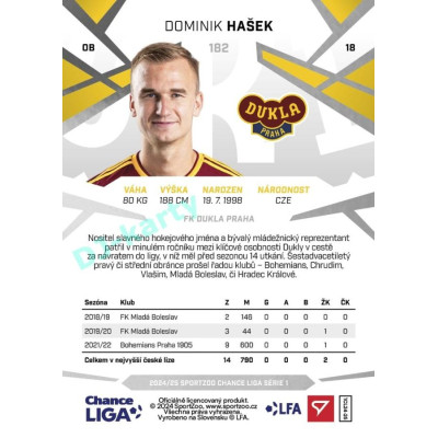 2024/25 Sportzoo Chance Liga 1. série #182 Dominik Hašek