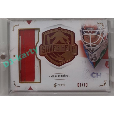 2021/22 Legendary Cards SAVES HELP MEMORABILIA SERIES #SHM-26 Milan Klouček Memorabilia Red 01/10