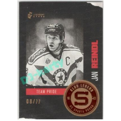 2022 Legendary Cards Klub Legend HC Sparta Praha #34 Jan Reindl paralelka xx/77