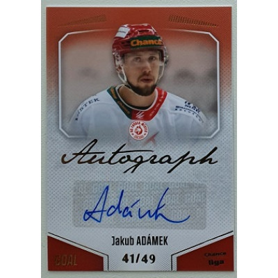 2022/23 Goal Cards Chance Liga 2. série #141 Jakub Adámek Autograph xx/49
