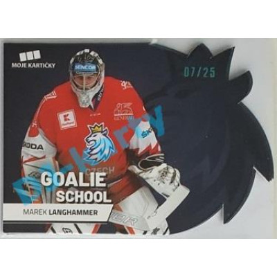 2020 MK reprezentace Marek Langhamer #10 07/25 Goalie School Die-cut Blue