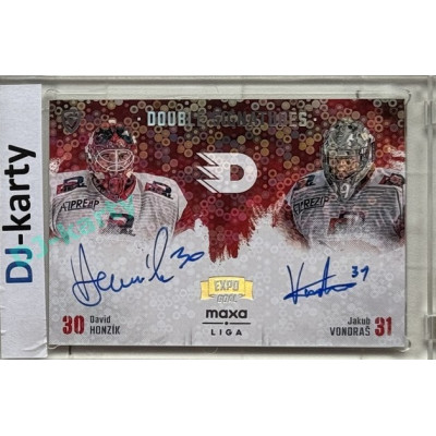2024/25 Goal Cards Maxa liga 1. série #DS-HV David Honzík / Jakub Vondraš Double Signatures Expo Silver 1of3