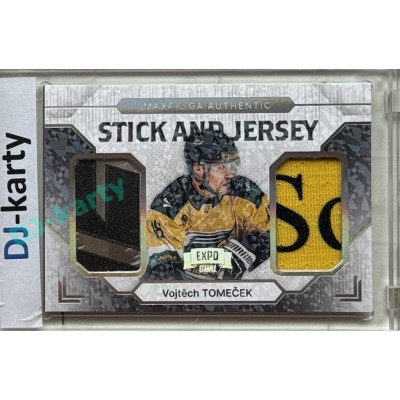 2024/25 Goal Cards Maxa liga 1. série #SJ-22 Vojtěch Tomeček Stick & Jersey Expo Perleť 1of4