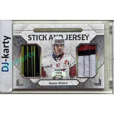 2024/25 Goal Cards Maxa liga 1. série #SJ-26 Marek Berka Stick & Jersey Expo Perleť 1of4