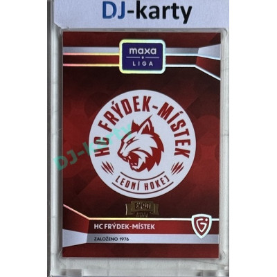 2024/25 Goal Cards Maxa liga 1. série #C-13 HC Frýdek-Místek Club Logo Expo Gold 1of6