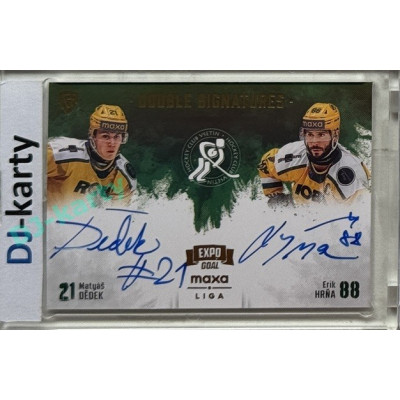 2024/25 Goal Cards Maxa liga 1. série #DS-DH Matyáš Dědek / Erik Hrňa Double Signatures Expo Gold 1of4
