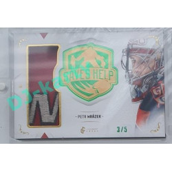 2021/22 Legendary Cards SAVES HELP MEMORABILIA SERIES #SHM-30 Petr Mrázek Memorabilia Emerald 3/5
