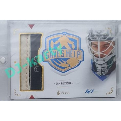 2021/22 Legendary Cards SAVES HELP MEMORABILIA SERIES #SHM-35 Jan Růžička Memorabilia Blue 1/1
