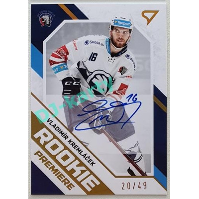 2021/22 Sportzoo TIPSPORT ELH 2. série #RP-25 Vladimír Kremláček Rookie Premiere Auto 20/49