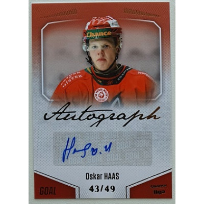 2022/23 Goal Cards Chance Liga 2. série #142 Oskar Haas Autograph xx/49