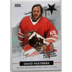 2022 Goal Cards Rozlučka Jardy Bednáře a Marka Tomici #38 David Pastrňák Expo Gold 1of3