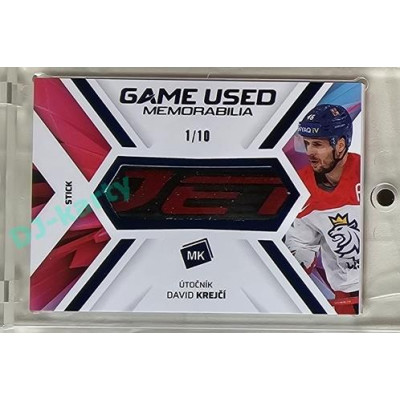 2023 MK reprezentace #GUM-14 David Krejčí Game Used Memorabilia BLUE 1/10