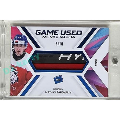 2023 MK reprezentace #GUM-11 Matyáš Šapovaliv Game Used Memorabilia BLUE 2/10