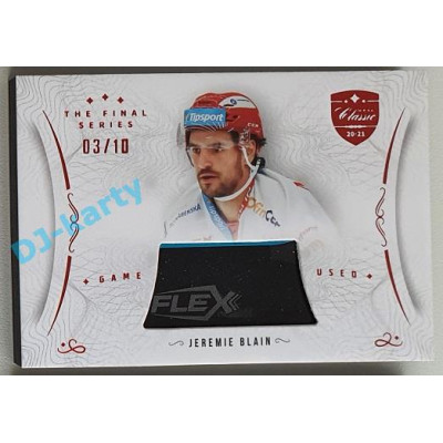 2021/22 OFS The Final Series Jeremie Blain #STI-BLJ 03/10 Game Used Stick Red