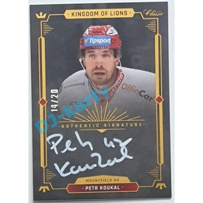 2021 OFS Kingdom of Lions Petr Koukal #A24 14/20 Authentic Signature WHITE