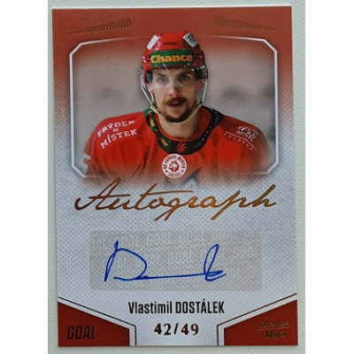 2022/23 Goal Cards Chance Liga 2. série #143 Vlastimil Dostálek Autograph xx/49