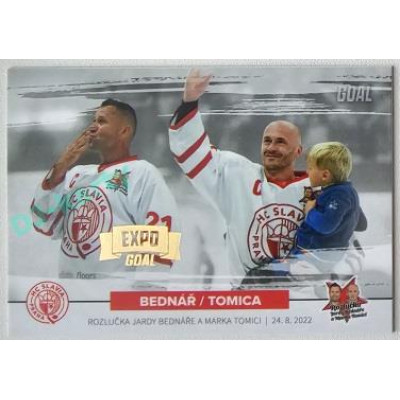 2022 Goal Cards Rozlučka Jardy Bednáře a Marka Tomici #39 Bednář / Tomica Expo Gold 1of3