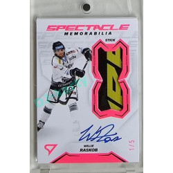 2023/24 Sportzoo ELH 2. serie #SM-WR Willie Raskob Spectacle Memorabilia Neon Pink Auto 1/5