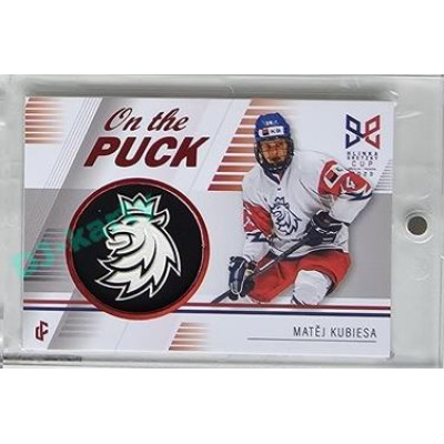 2023/24 Legendary Cards Hlinka Gretzky Cup Young Lions #P-18 Matěj Kubiesa On The Puck Red xx/29