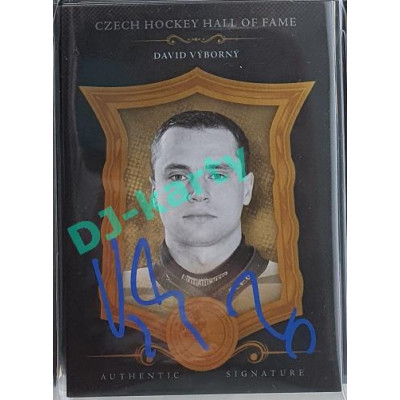 2020 OFS Síň slávy českého hokeje David Výborný #SSCH-DVÝ 06/20 Black Authentic Signature Blue
