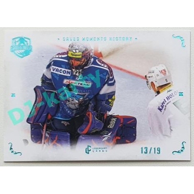 2021/22 Legendary Cards SAVES HELP MEMORABILIA SERIES #SMH-1 Lukáš Cikánek Saves Moments History Turquoise 17/19