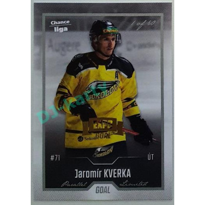 2022/23 Goal Cards Chance Liga 1. série #042 Jaromír Kverka Expo Pard. Silver 1 of 3