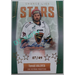 2022/23 Goal Cards Chance Liga 1. série #ST-4 Tomáš Valenta Chance Liga Stars Autograph 07/49