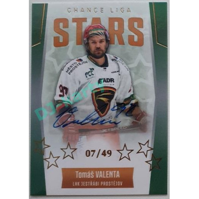 2022/23 Goal Cards Chance Liga 1. série #ST-4 Tomáš Valenta Chance Liga Stars Autograph 07/49