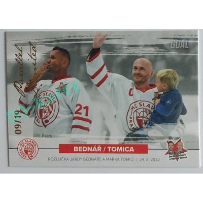 2022/23 Goal Cards Chance Liga 1. série #39 Bednář / Tomica Rozlučka Slavia Parallel 09/19