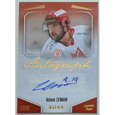 2022/23 Goal Cards Chance Liga 2. série #144 Adam Zeman Autograph xx/49