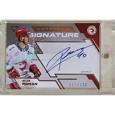 2023/24 Sportzoo ELH 1. série #SL1-MR Miloš Roman Authentic Signature Level 1 xxx/130