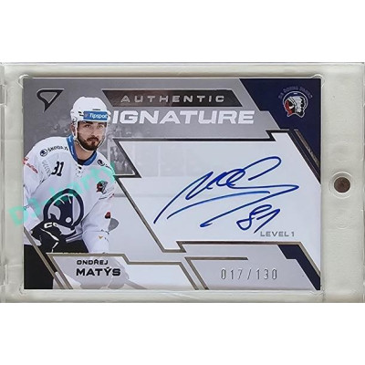 2023/24 Sportzoo ELH 1. série #SL1-OM Ondřej Matýs Authentic Signature Level 1 xxx/130