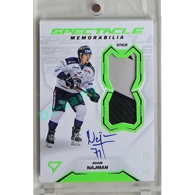 2023/24 Sportzoo ELH 2. serie #SM-AN Adam Najman Spectacle Memorabilia Neon Green Auto 01/20