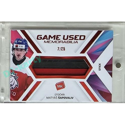 2023 MK reprezentace #GUM-11 Matyáš Šapovaliv Game Used Memorabilia RED 7/25