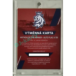 2024 Sportzoo Hokejové ČESKO #AW-JV Jakub Voráček Anthem of the Winner Auto Flag xx/35 - výměnná karta