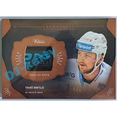 2020/21 OFS 1.série Tomáš Bartejs #RPS-TBA 4/5 Game Used Remnants Black Cut