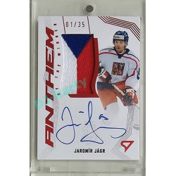 2024 Sportzoo Hokejové ČESKO #AW-JJ Jaromír Jágr Anthem of the Winner Auto Flag 01/35