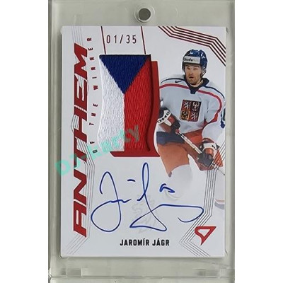2024 Sportzoo Hokejové ČESKO #AW-JJ Jaromír Jágr Anthem of the Winner Auto Flag 01/35