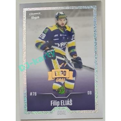 2022/23 Goal Cards Chance Liga 2. série #374 Filip Eliáš Expo Rainbow Dotted 1/1