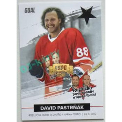 2022 Goal Cards Rozlučka Jardy Bednáře a Marka Tomici #20 David Pastrňák Expo Gold 1of3