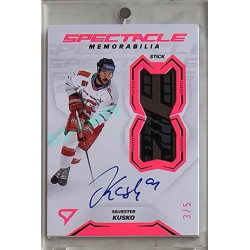 2023/24 Sportzoo ELH 2. serie #SM-SK Silvester Kusko Spectacle Memorabilia Neon Pink Auto 3/5
