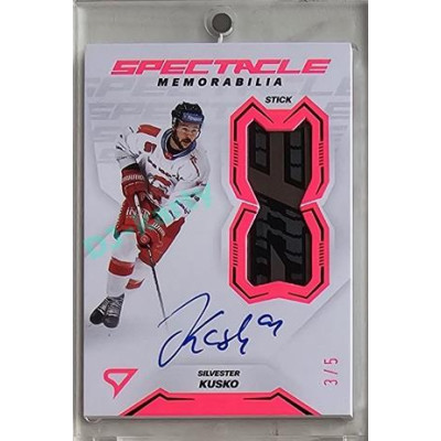 2023/24 Sportzoo ELH 2. serie #SM-SK Silvester Kusko Spectacle Memorabilia Neon Pink Auto 3/5