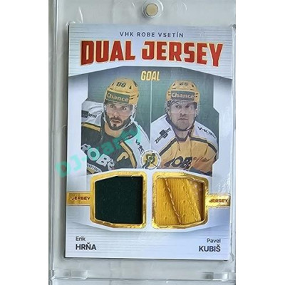 2023/24 Goal cards Chance Liga 2. série #JD-03 Erik Hrňa / Pavel Kubiš Game Used Material Dual Jersey 19/20