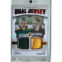 2023/24 Goal cards Chance Liga 2. série #JD-04 Maksin Zhukov / Patrik Romančík Game Used Material Dual Jersey 19/20
