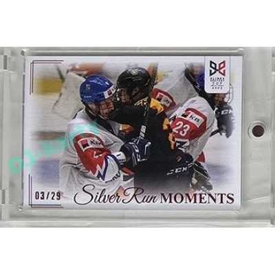 2023/24 Legendary Cards Hlinka Gretzky Cup Young Lions #SRM-18 Ve druhém utkání se Češi střetli s Němci Silver Run Moments Canvas xx/29
