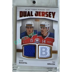 2023/24 Goal cards Chance Liga 2. série #JD-07 Tomáš Šoustal / Petr Mrázek Game Used Material Dual Jersey 19/20